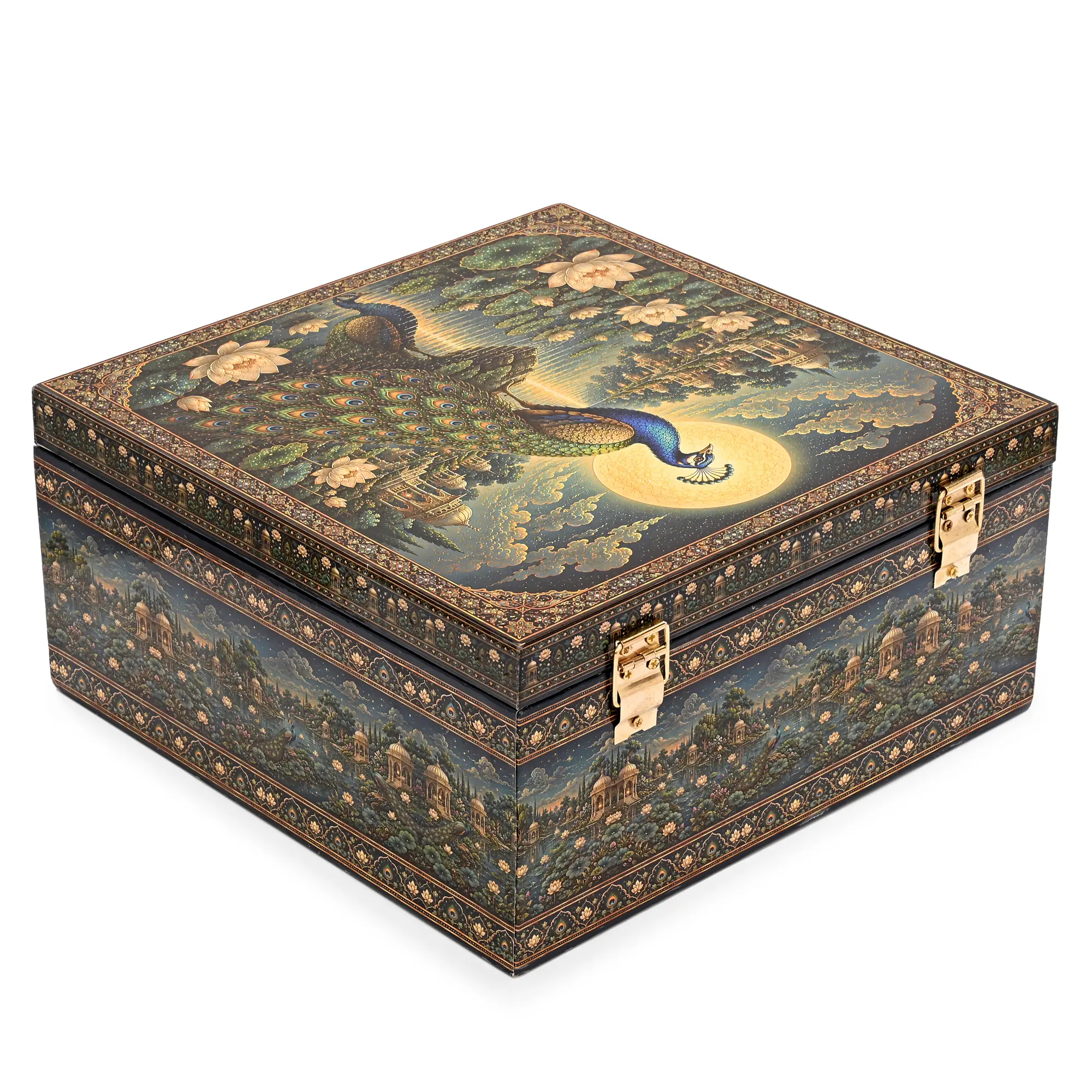 Jar Box - 4 Salsa Glass Jar of 350 ml each - Peacock Design 01 (Empty) - Image 6