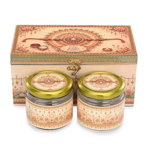 2 Jar Box - 2 Salsa Glass Jar of 350 ml each - Gloss Print - RakshaBandhan Design 01 (Empty) (Copy)