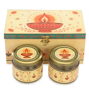 Jar Box – 2 Salsa Glass Jar of 350 ml each – Gloss Print – Deepak Design 01 – Set of 12 Boxes